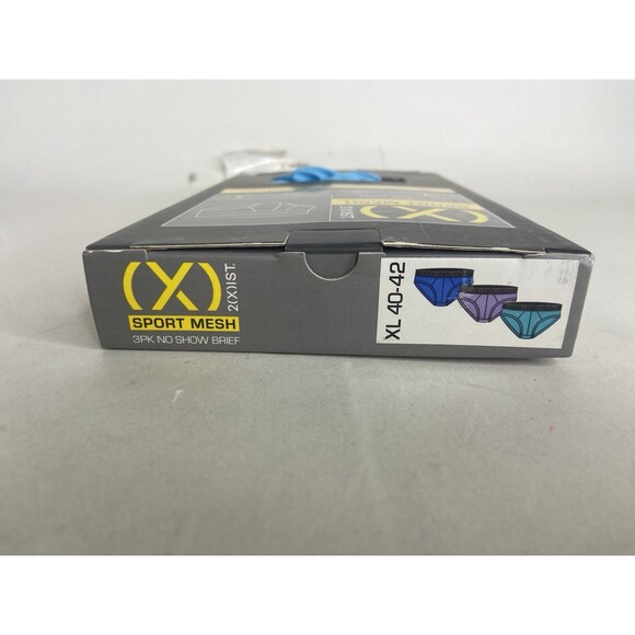 2xist Sport Mesh 3 Pack No Show Briefs Underwear Stretch Multicolor Mens Size XL - Picture 4 of 4